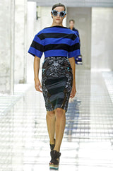 S/S 2011 Runway Prada Cherubs and Stripes Skirt