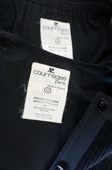 1960s Andre Courreges Black Courduroy Vest & Skirt Set