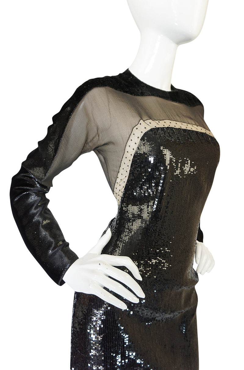 Museum Held Fall 1990-91 Geoffrey Beene Sequin & Lace Dress