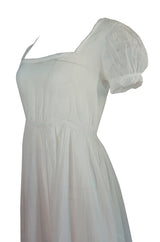 Antique Unlabelled French Cotton Mull Empire Cut Under Dress