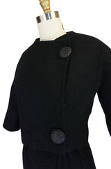 c1957 Black Cristobal Balenciaga Haute Couture Suit