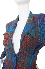 1980s Thierry Mugler Blue Boucle jacket