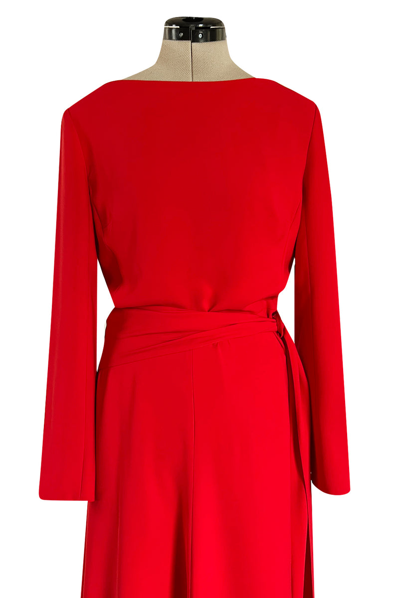Stunning Fall 2006 Christian Dior by John Galliano Red Dress w Train & V Back