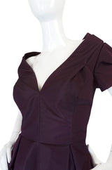 Recent Prada Deep Purple Silk Taffeta Full Skirted Dress