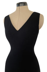 1995 Gianni Versace Couture Fitted Little Black Dress w Plunge Back & Front