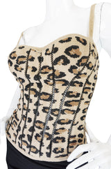 Iconic Fall 1991 Museum Held Alaia Leopard Corset Top