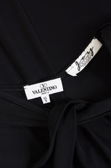 1990s Miss V Valentino Black Halter Gown