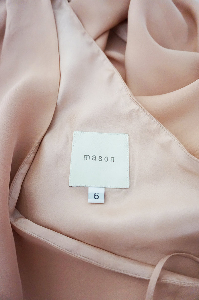 2016 Michelle Mason Nude Bias Cut Silk One Shoulder Dress