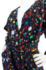 Spring 1985 Yves Saint Laurent Cotton Dot Print Jumpsuit