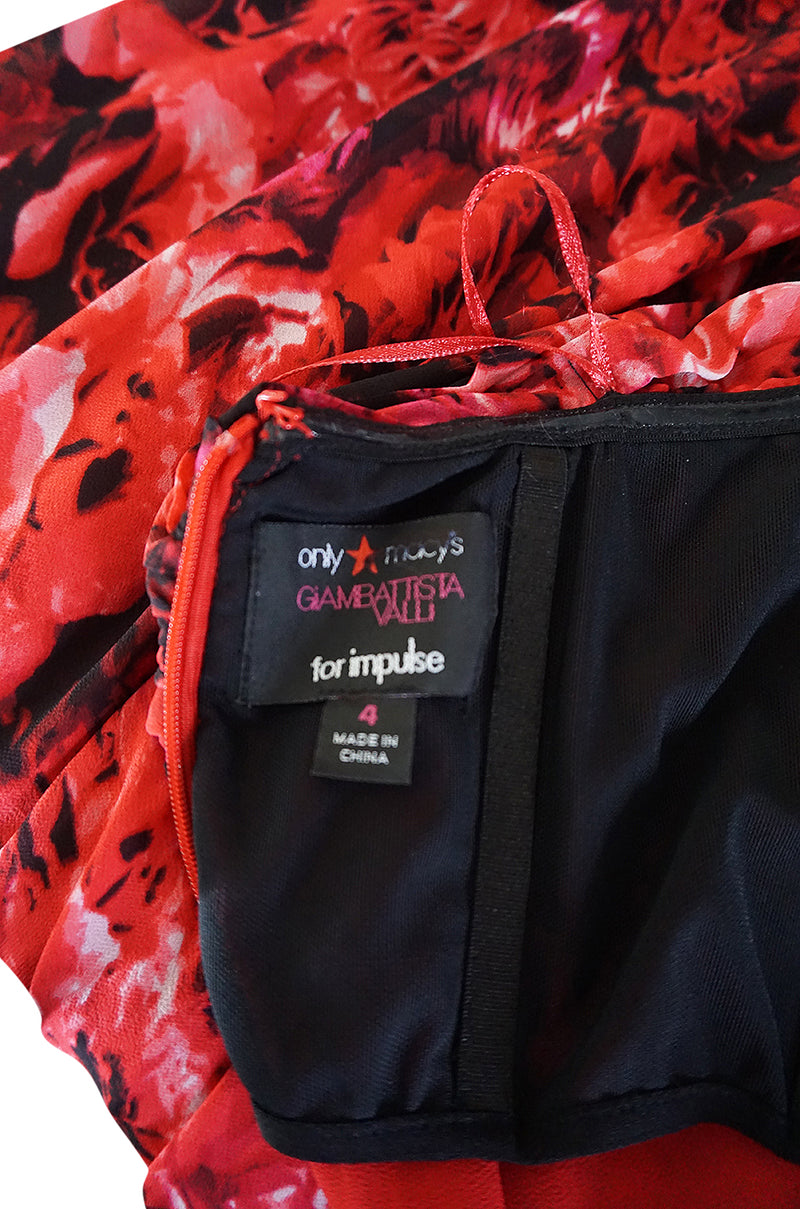 Recent Giambattista Valli Impulse Red Floral Strapless Dress