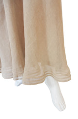 1990s Deep Plunge Linen Genny Maxi Dress