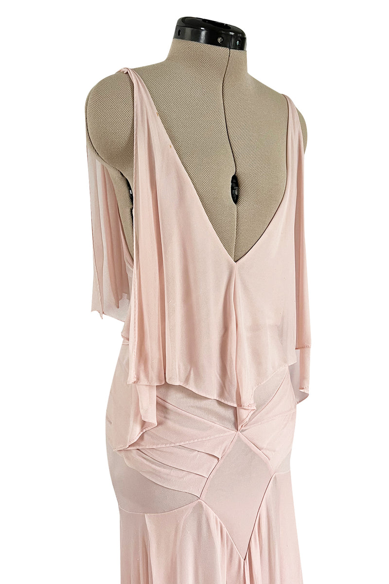 Ethereal Spring 2004 Yves Saint Laurent Runway Pale Nude Pink Jersey Dress