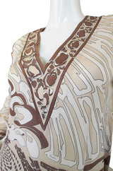 1960s Amazing Silk Jersey Pucci Caftan Dress