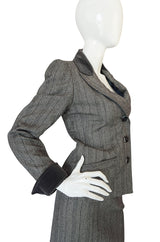 1980s Yves Saint Laurent Haute Couture Herringbone Suit