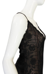 1970s Fine Lace Sexy James Galanos Couture Slip Dress