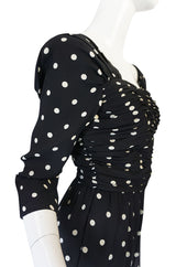 1980s Oscar de la Renta Dot Dress
