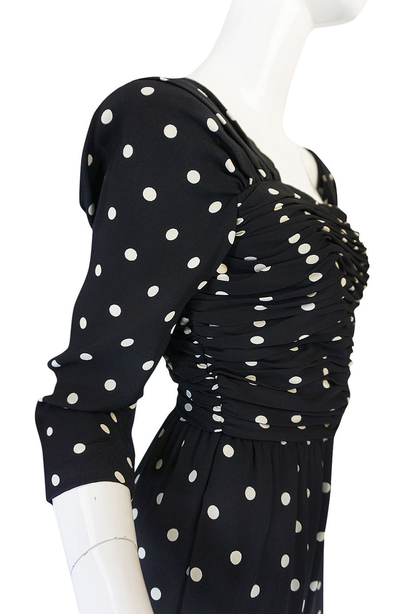 1980s Oscar de la Renta Dot Dress