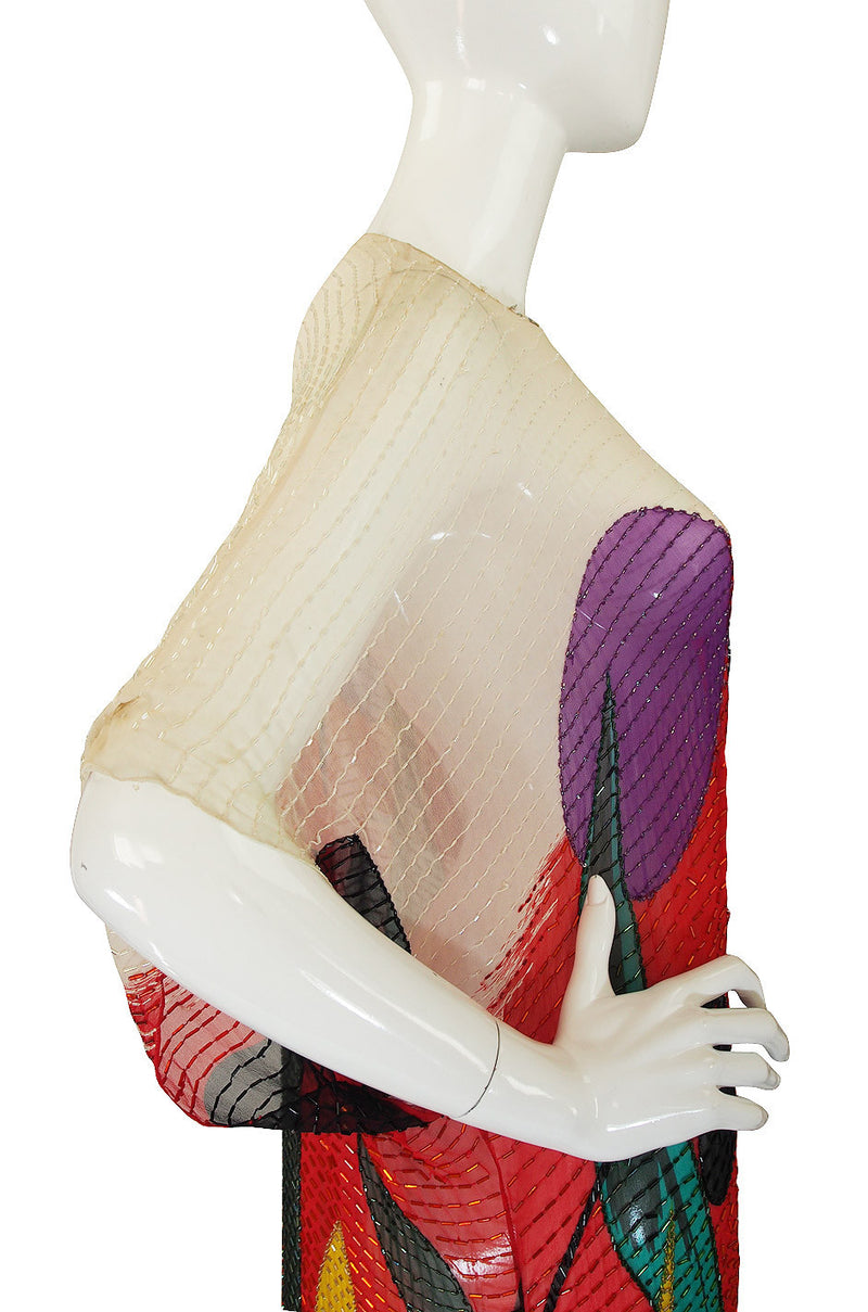 1970s Beaded Silk Hanae Mori Caftan