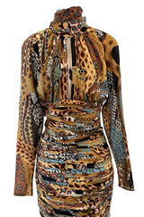 Ad Campaign Fall 2005 Versace by Donatella Versace Runway Silk Chiffon Backless Halter Dress