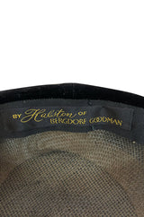 Rare c.1965 Halston for Bergdorf Goodman's Velvet Novelty Hat