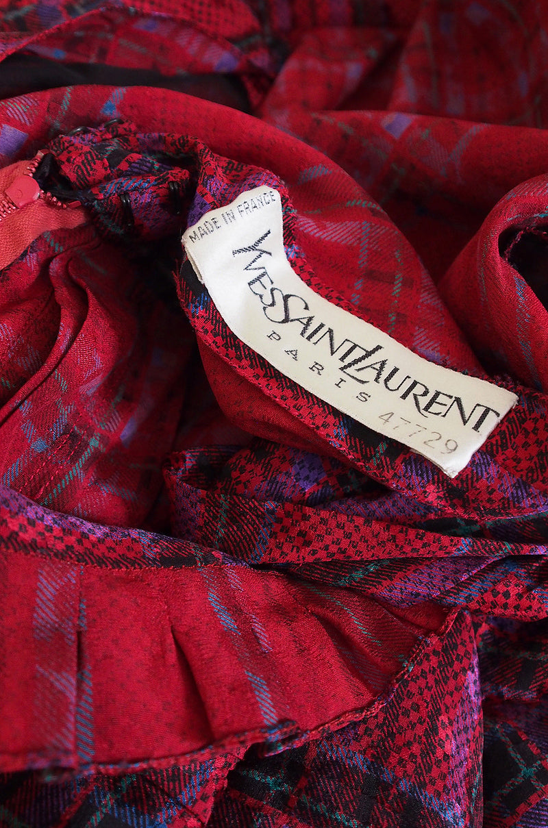 1979 Haute Couture Yves Saint Laurent Silk Dress