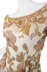 1960s Jean Louis Bead & Embroidery Silk Gown