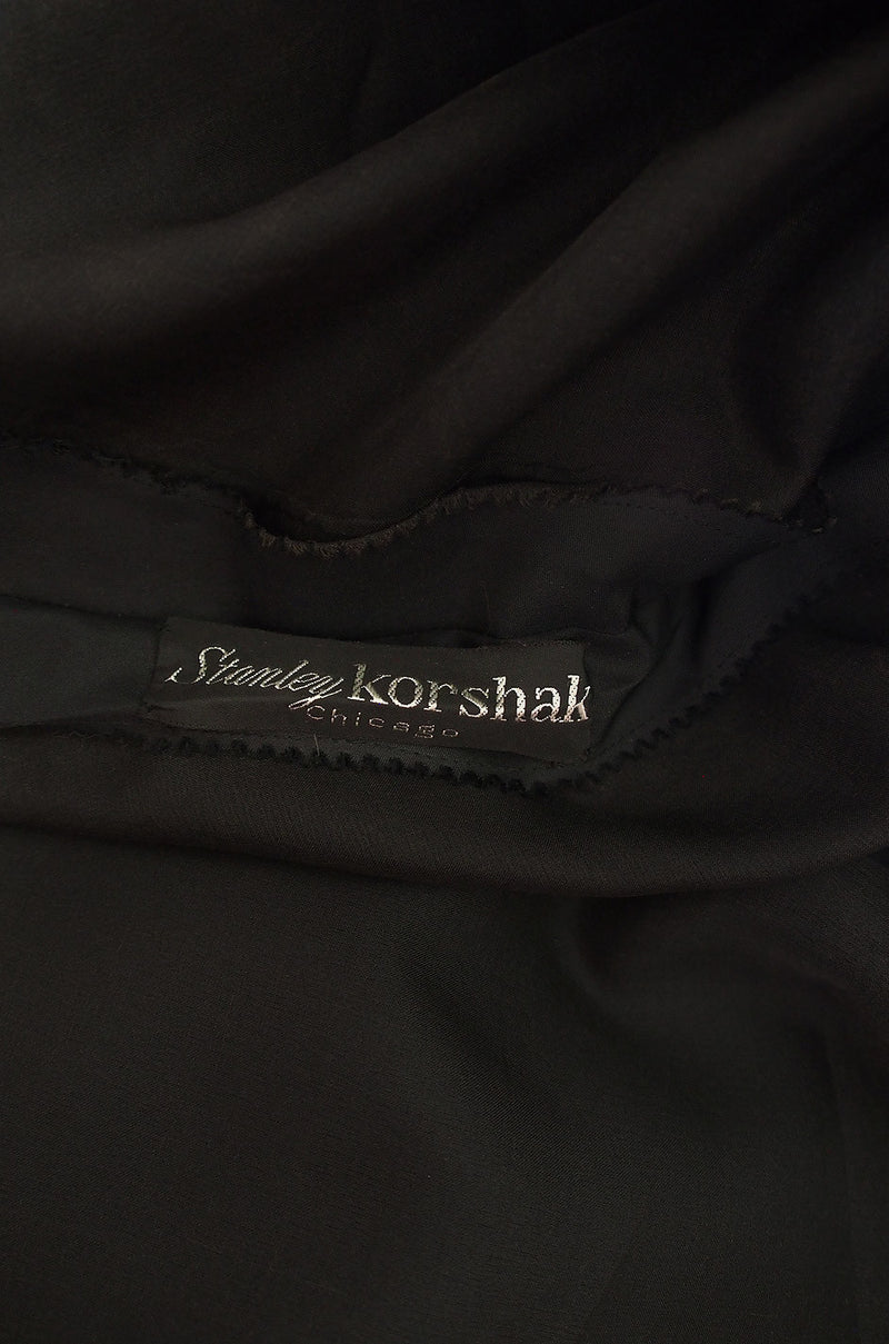 1960s Stanley Korshak Black Silk Beaded Gown