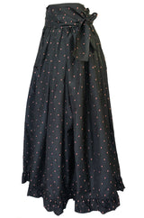 1981 Yves Saint Laurent Embroidered Silk Taffeta Full Maxi Skirt