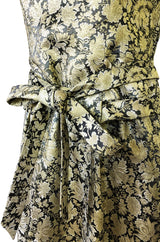 1950s Jeanne Lanvin by Castillo Haute Couture Metallic Brocade Dress