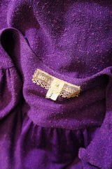 1970s Holly Harp Purple Maxi Shirt Dress