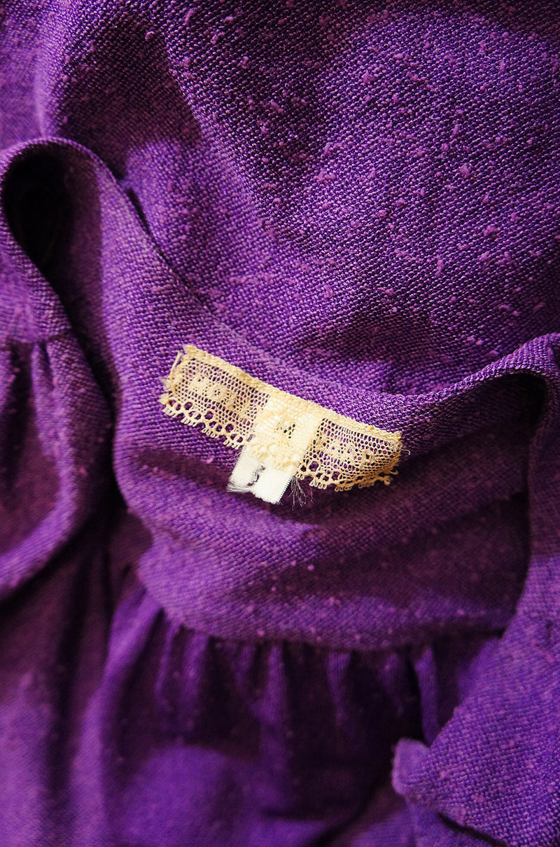 1970s Holly Harp Purple Maxi Shirt Dress