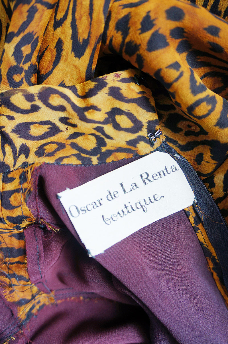 1960s Leopard Chiffon Oscar De La Renta