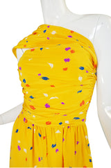 1970s Oscar De La Renta Silk Maxi Dress