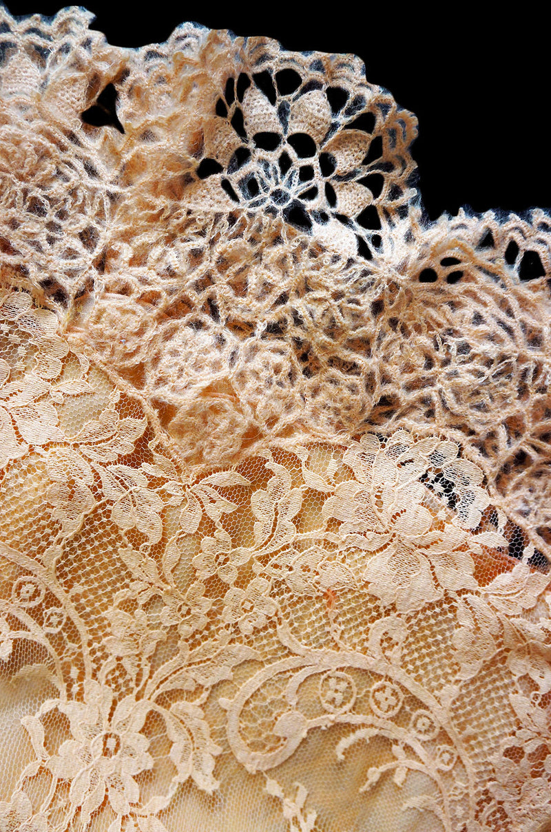 1990s Pale Peach Lace & Knit Valentino