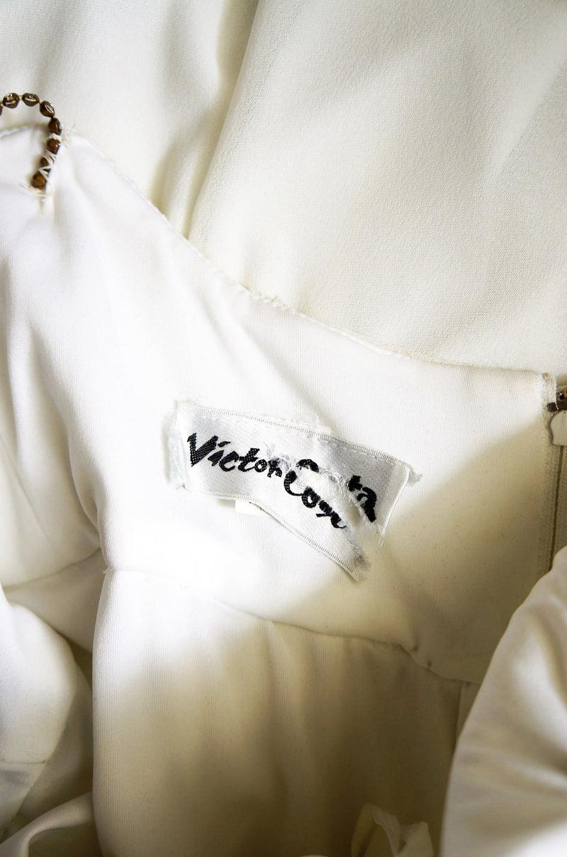 1970s Silk Goddess Victor Costa Gown