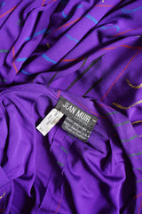 1970s Jean Muir Purple Print Dress