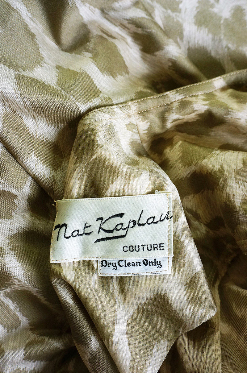 1970s Nat Kaplan Couture Leopard Maxi