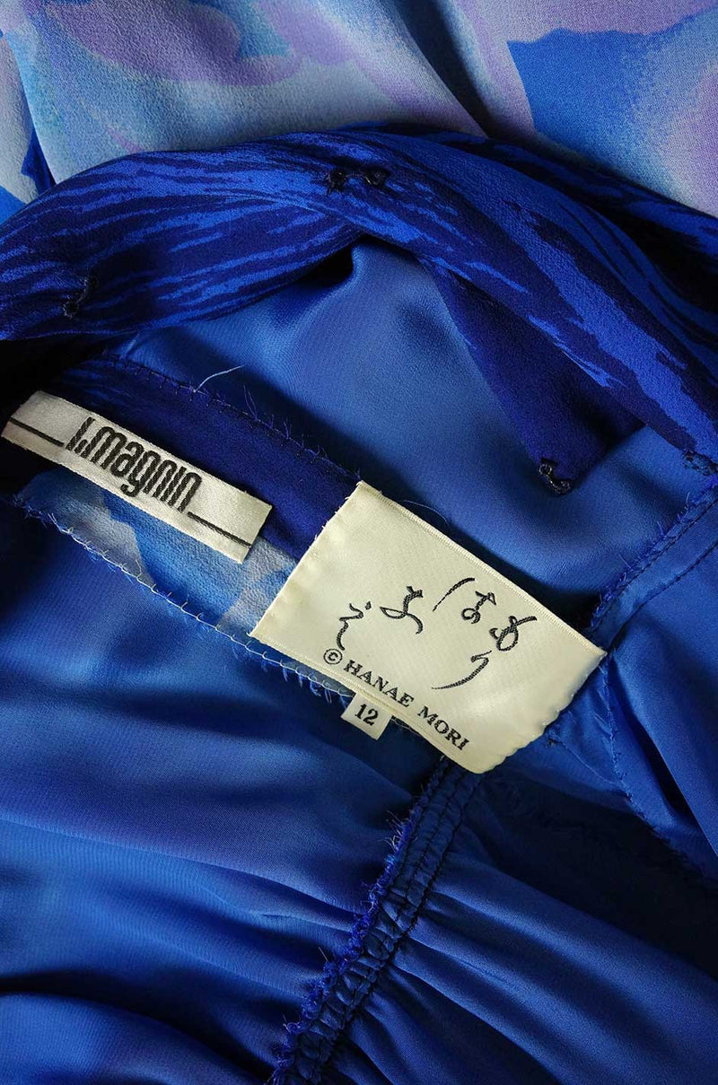1980s Silk Chiffon & Sequin Hanae Mori