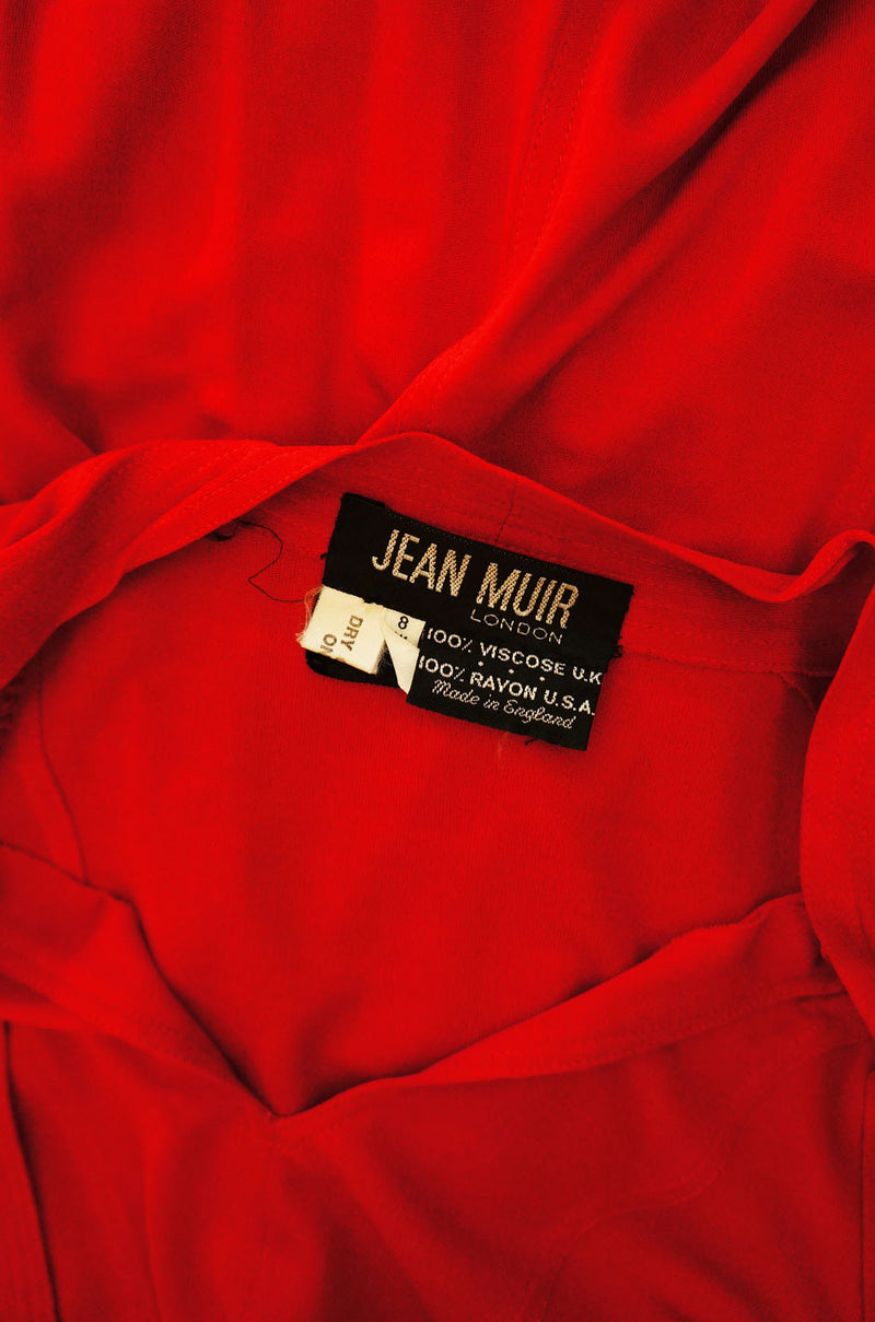 1970s Red Jersey Jean Muir Dress