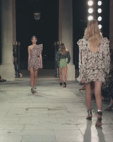 Spring 2017 Isabel Marant "Lavern" Printed One Shoulder Runway Dress w Ruffle Details
