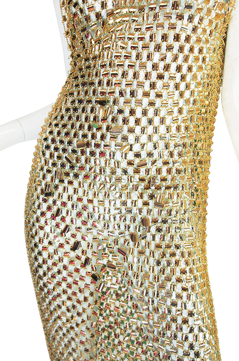 Rare 1970s Paco Rabanne Chain Mail Dress & Headpiece