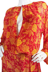 Documented 1976 Christian Dior Silk Chiffon Dress Set