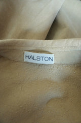 Museum Held c1972 Halston Ultrasuede Cream Dress