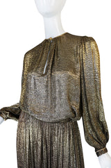 Documented 1976-1977 Yves Saint Laurent Gold Metallic Lame Set