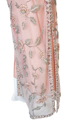 1960s French Hand Bead & Rhinestone Net Gown