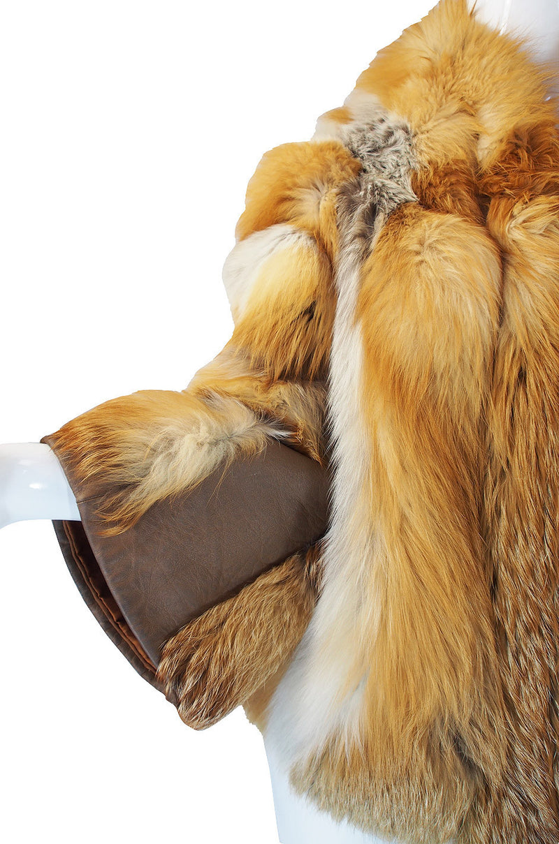 1970s Red Fox & Leather Jacket