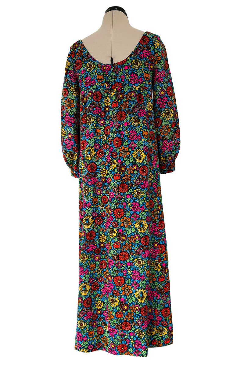 Rare & Exceptional Spring 1966 Yves Saint Laurent Sketch Documented Floral Print Dress