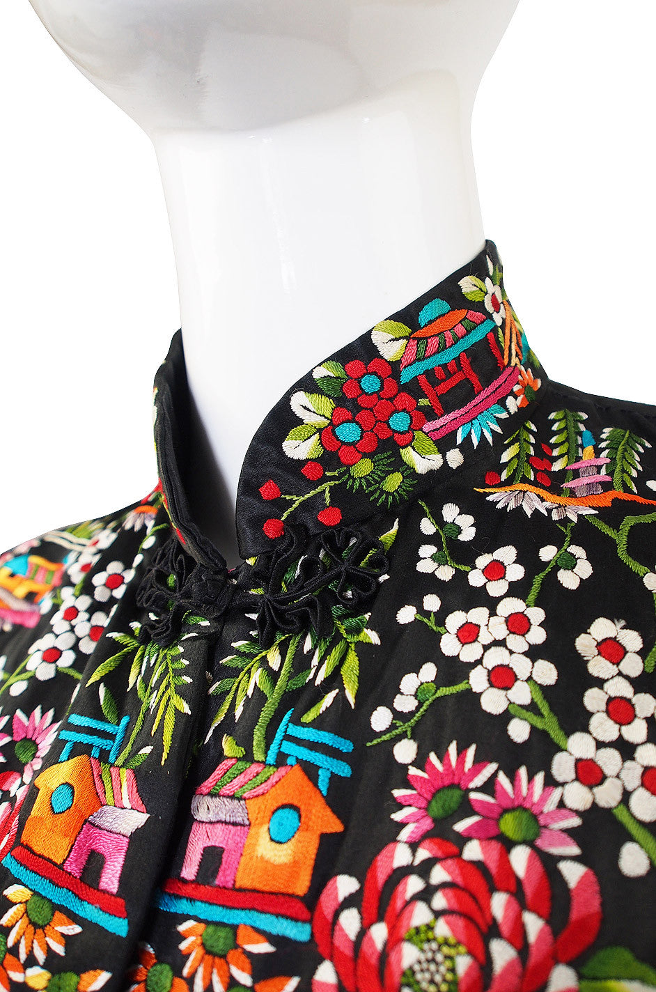 1920s B & W Embroidered Silk Jacket main image 1