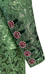 Fall 1989 Ady Couture Lausanne  Yves Saint Laurent Haute Couture Copy Green Metallic Suit