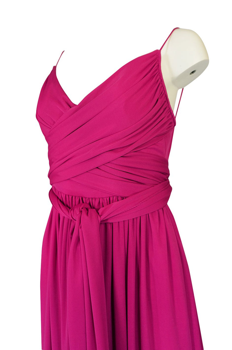 1970s Marita by Anthony Muto Pink Jeresey Wrapped Halter Dress